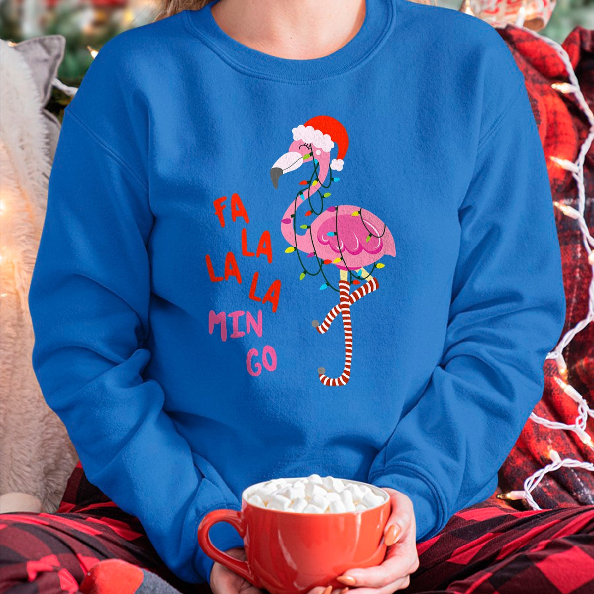Fa La La Mingo Flamingo Christmas Tropical Xmas Tree Lights T-Shirt - Christmas Unisex T-Shirt/Hoodie/Sweatshirt - ZON00