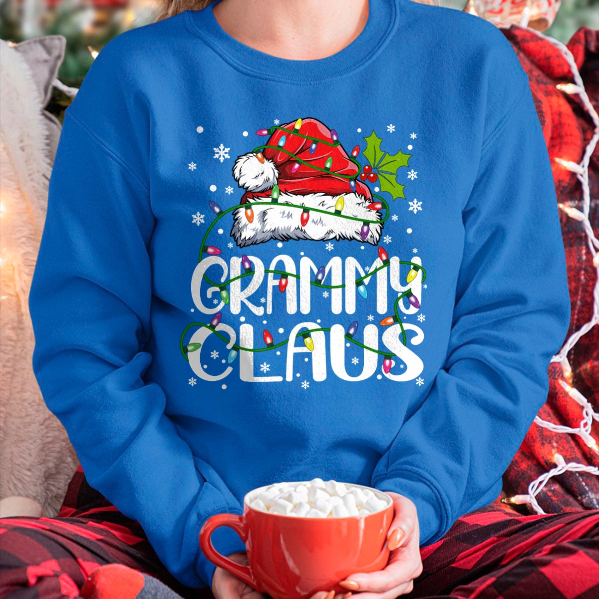 Grammy Claus Shirt Christmas Lights Pajama Family Matching Long Sleeve T-Shirt - Christmas Unisex T-Shirt/Hoodie/Sweatshirt - ZON00