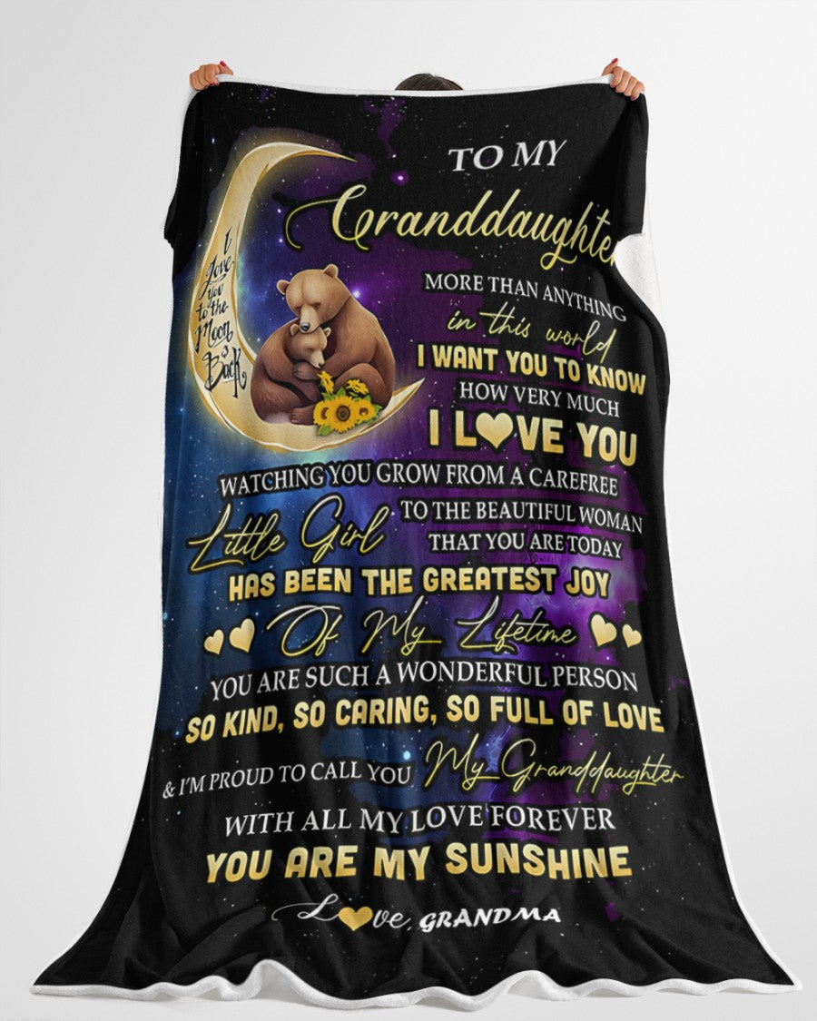 BLANKET FOR GRANDDAUGHTER – COMFORT & WARMTH GIFT FROM GRANDMA Sherpa Fleece Quilt Blanket zon00 (SKUB-BLK-GMD3)