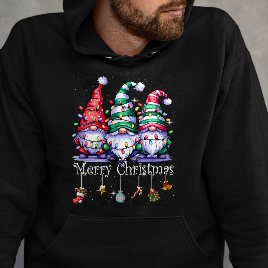 Cute Gnomes Merry Christmas Light Family Gnome Xmas Matching T-Shirt - Christmas Unisex T-Shirt/Hoodie/Sweatshirt - ZON00