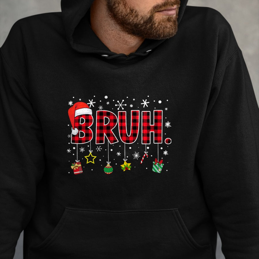 Bruh Funny Christmas Red Plaid Teens Boys Kids Xmas Pajamas T-Shirt - Christmas Unisex T-Shirt/Hoodie/Sweatshirt - ZON00