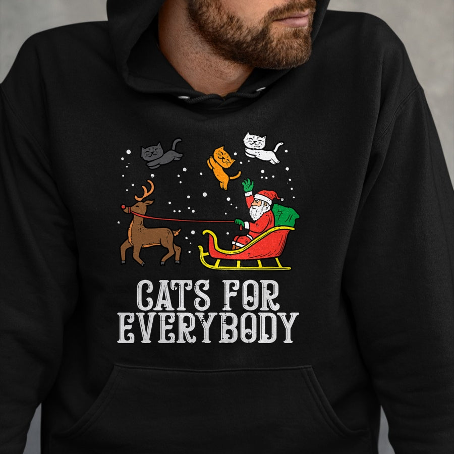 Cats For Everybody Christmas Cat Funny Xmas Women Santa T-Shirt - Christmas Unisex T-Shirt/Hoodie/Sweatshirt - ZON00