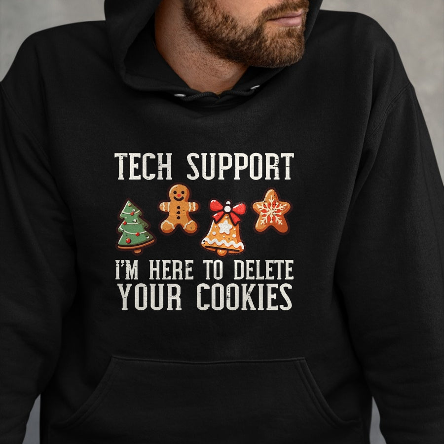 Christmas Tech Support Here To Delete Cookies Xmas Men Women T-Shirt - Christmas Unisex T-Shirt/Hoodie/Sweatshirt - ZON00