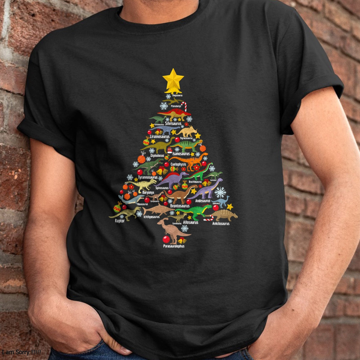 Dinosaur Christmas Tree Dino TRex Paleontologist Xmas Men T-Shirt - Christmas Unisex T-Shirt/Hoodie/Sweatshirt - ZON00