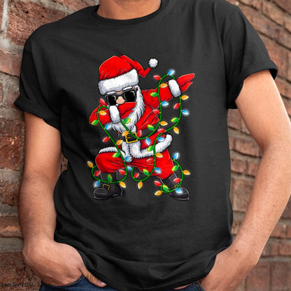 Dabbing Santa Xmas Lights Girls Boys Kids Christmas Gifts T-Shirt - Christmas Unisex T-Shirt/Hoodie/Sweatshirt - ZON00