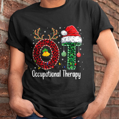 Occupational Therapy Christmas santa hat OT Therapist T-Shirt - Christmas Unisex T-Shirt/Hoodie/Sweatshirt - ZON00