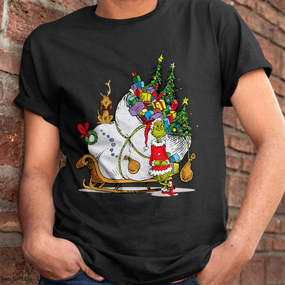 Dr. Seuss Grinch Sleigh T-Shirt - Christmas Unisex T-Shirt/Hoodie/Sweatshirt - ZON00