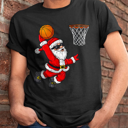 Christmas Santa Claus Dunking A Basketball Boys Kids Xmas T-Shirt - Christmas Unisex T-Shirt/Hoodie/Sweatshirt - ZON00
