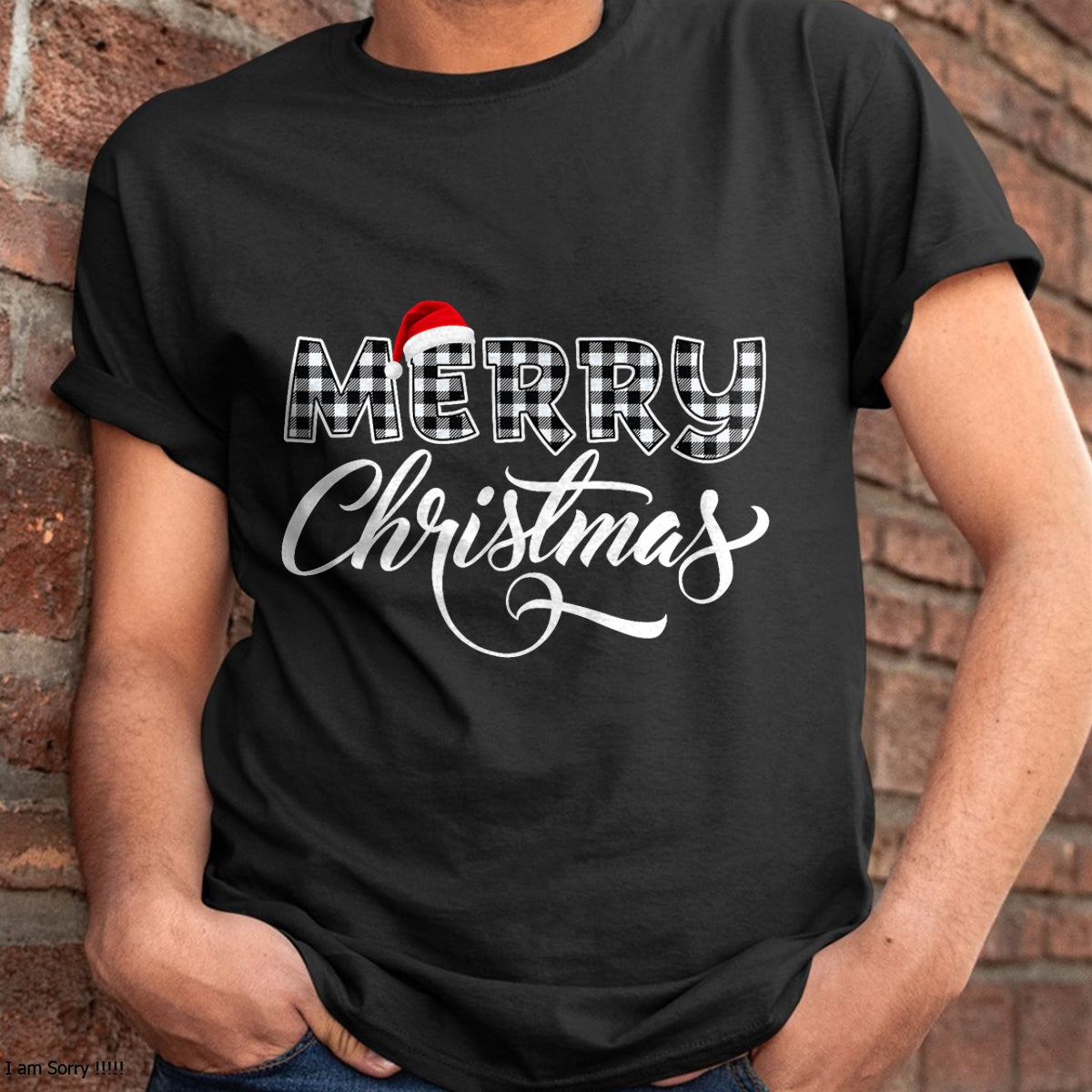 Merry Christmas Buffalo Black and White Plaid for Men Women T-Shirt - Christmas Unisex T-Shirt/Hoodie/Sweatshirt - ZON00