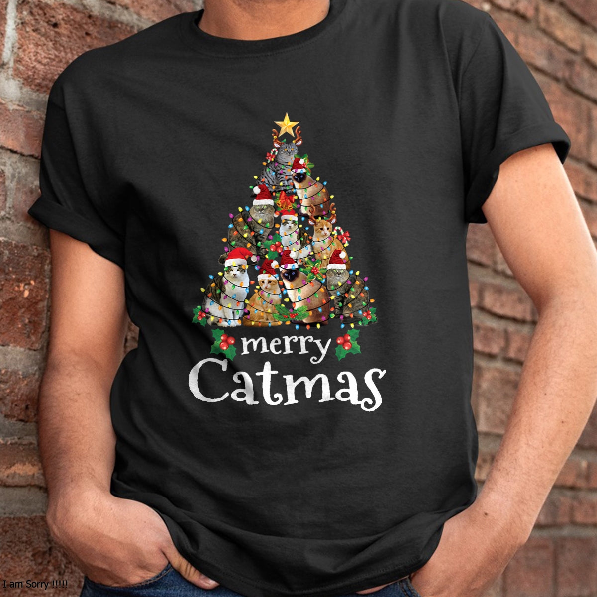 Merry Catmas Funny Cat Mom Cat Dad Christmas Cat T-Shirt - Christmas Unisex T-Shirt/Hoodie/Sweatshirt - ZON00
