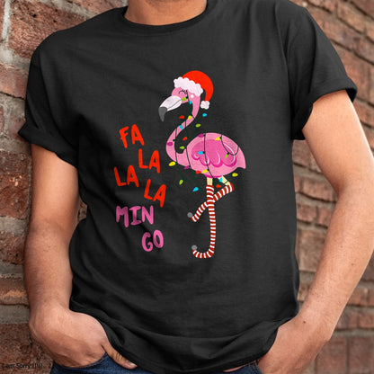 Fa La La Mingo Flamingo Christmas Tropical Xmas Tree Lights T-Shirt - Christmas Unisex T-Shirt/Hoodie/Sweatshirt - ZON00
