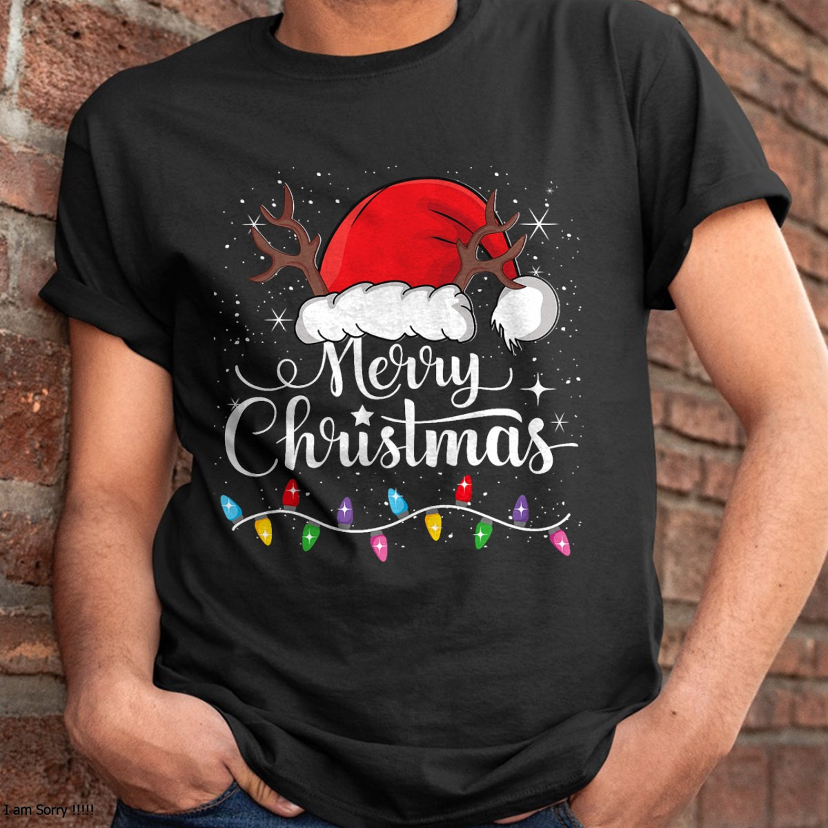 Merry Christmas Red Santa Hat Reindeer Xmas Family Men Women T-Shirt - Christmas Unisex T-Shirt/Hoodie/Sweatshirt - ZON00
