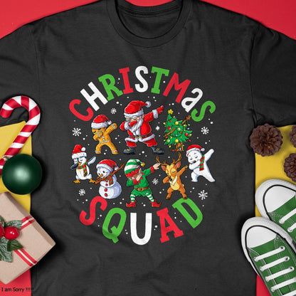 Christmas Squad Santa Dabbing Elf Family Matching Pajamas T-Shirt - Christmas Unisex T-Shirt/Hoodie/Sweatshirt - ZON00