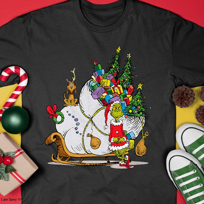 Dr. Seuss Grinch Sleigh T-Shirt - Christmas Unisex T-Shirt/Hoodie/Sweatshirt - ZON00