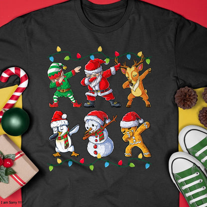 Dabbing Santa Elf Friends Christmas Boys Girls Men Xmas Dab T-Shirt - Christmas Unisex T-Shirt/Hoodie/Sweatshirt - ZON00