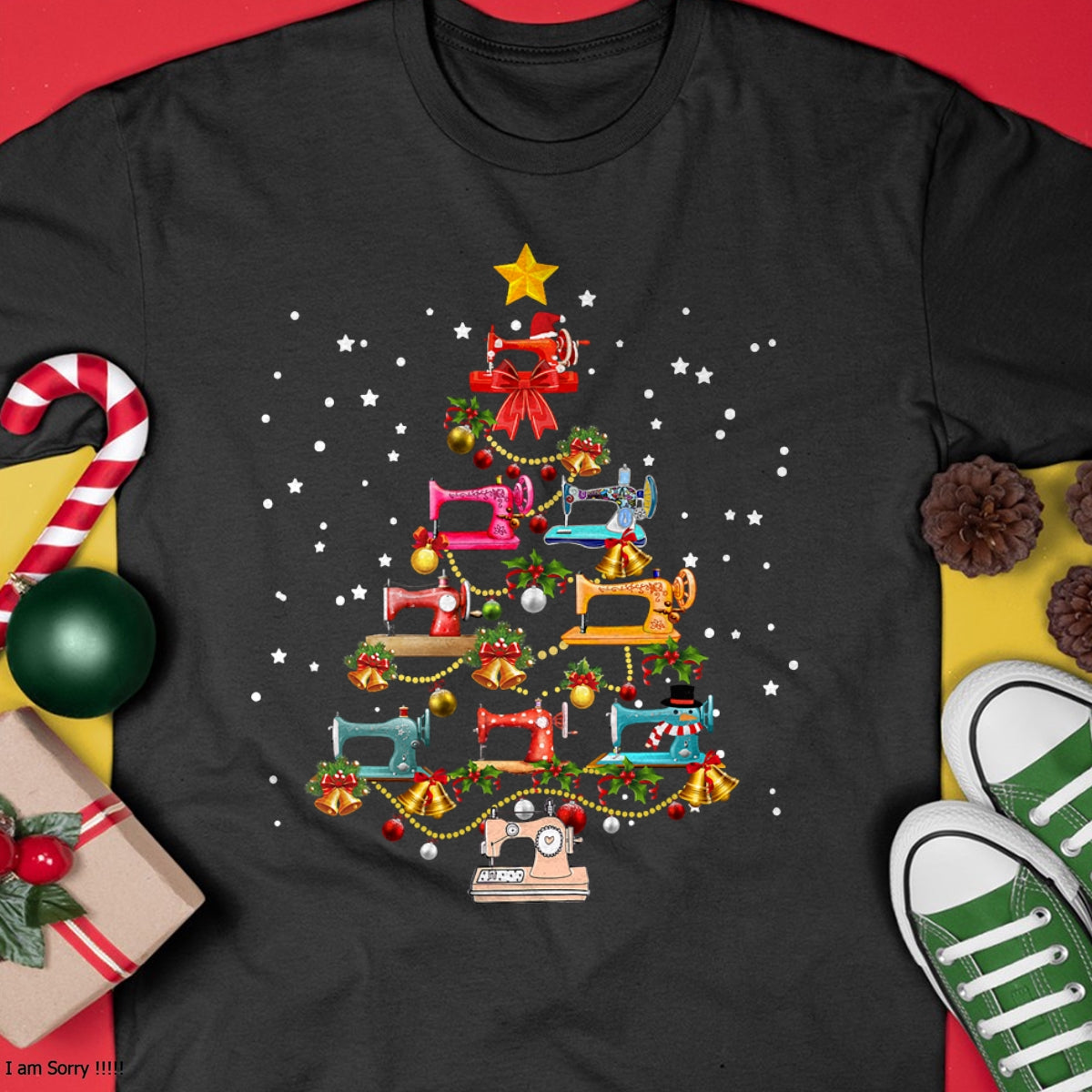 Funny Sewing Machine Christmas Tree Christmas Ornament Women T-Shirt - Christmas Unisex T-Shirt/Hoodie/Sweatshirt - ZON00