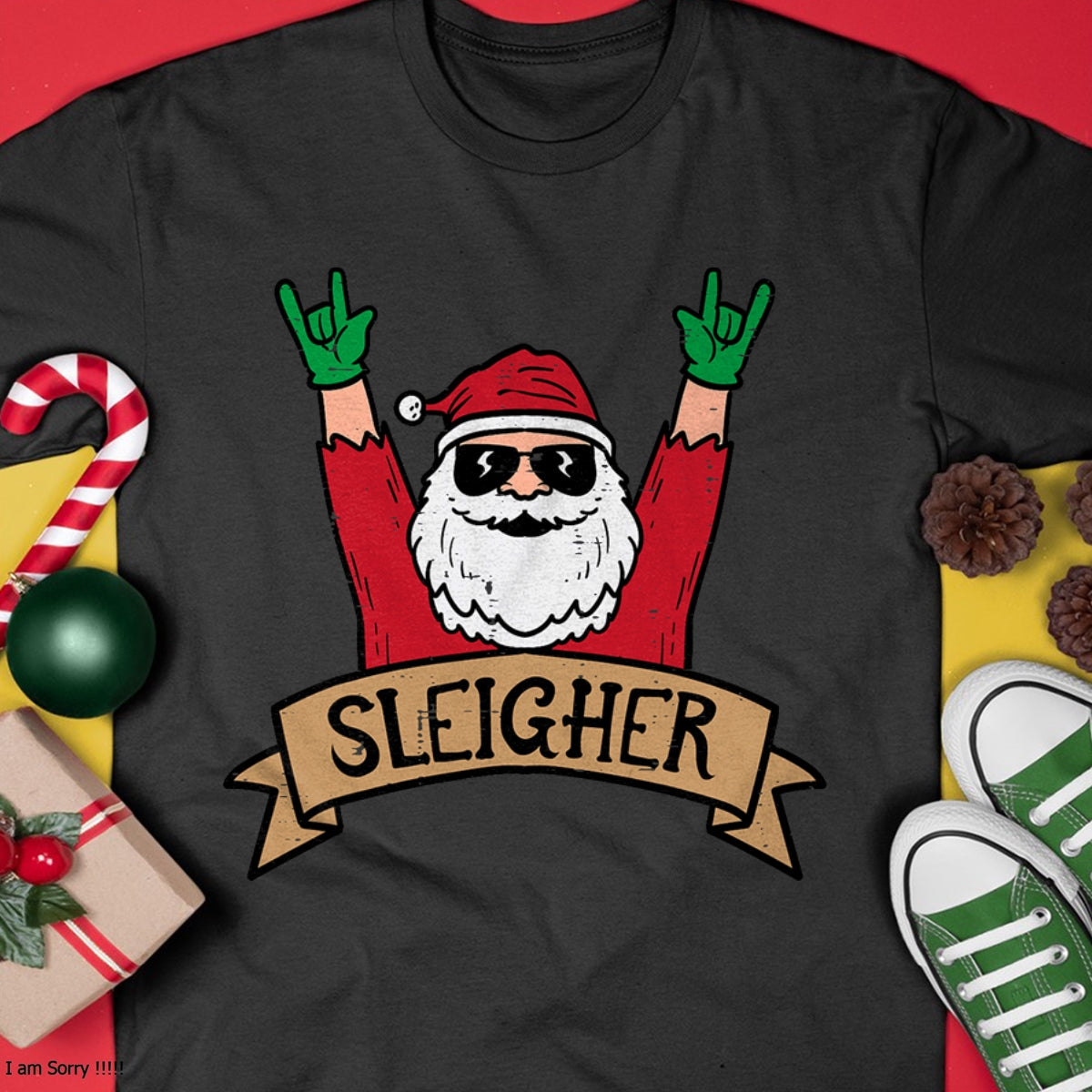 Christmas Sleigher Santa Rock Xmas Rocker Men Women Kids Boy T-Shirt - Christmas Unisex T-Shirt/Hoodie/Sweatshirt - ZON00