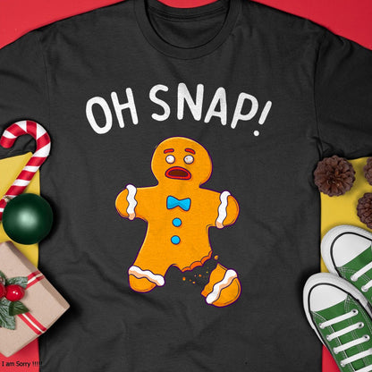 Gingerbread Man Oh Snap Christmas Funny Cookie Baking Gift Short Sleeve T-Shirt - Christmas Unisex T-Shirt/Hoodie/Sweatshirt - ZON00 (Copy)