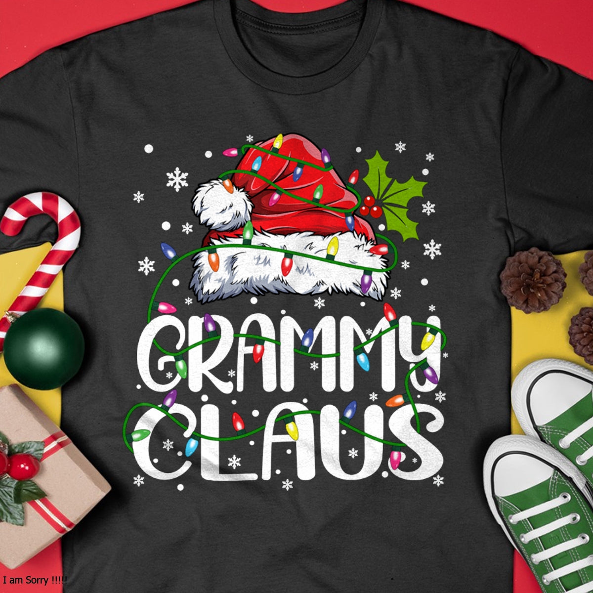 Grammy Claus Shirt Christmas Lights Pajama Family Matching Long Sleeve T-Shirt - Christmas Unisex T-Shirt/Hoodie/Sweatshirt - ZON00