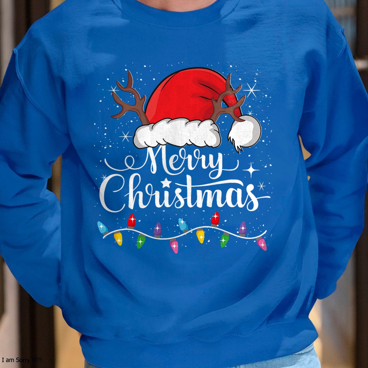 Merry Christmas Red Santa Hat Reindeer Xmas Family Men Women T-Shirt - Christmas Unisex T-Shirt/Hoodie/Sweatshirt - ZON00