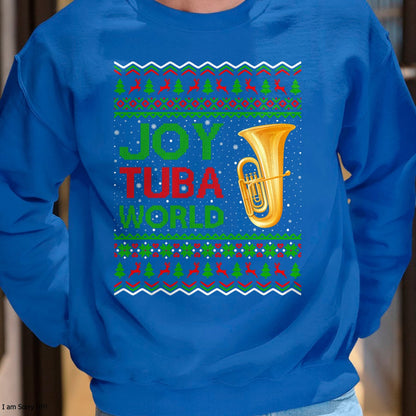 Joy Tuba World Music Lover Xmas Gift Ugly Tuba Christmas T-Shirt - Christmas Unisex T-Shirt/Hoodie/Sweatshirt - ZON00
