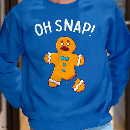 Gingerbread Man Oh Snap Christmas Funny Cookie Baking Gift Short Sleeve T-Shirt - Christmas Unisex T-Shirt/Hoodie/Sweatshirt - ZON00 (Copy)