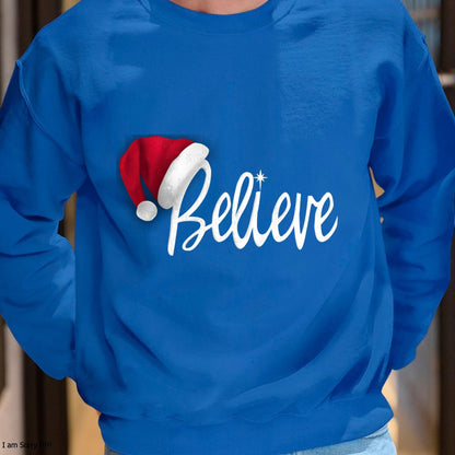 Christmas Long Sleeve T-Shirt - Believe in Santa Claus Shirt - Christmas Unisex T-Shirt/Hoodie/Sweatshirt - ZON00