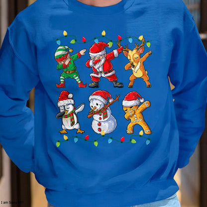 Dabbing Santa Elf Friends Christmas Boys Girls Men Xmas Dab T-Shirt - Christmas Unisex T-Shirt/Hoodie/Sweatshirt - ZON00