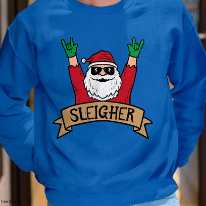 Christmas Sleigher Santa Rock Xmas Rocker Men Women Kids Boy T-Shirt - Christmas Unisex T-Shirt/Hoodie/Sweatshirt - ZON00