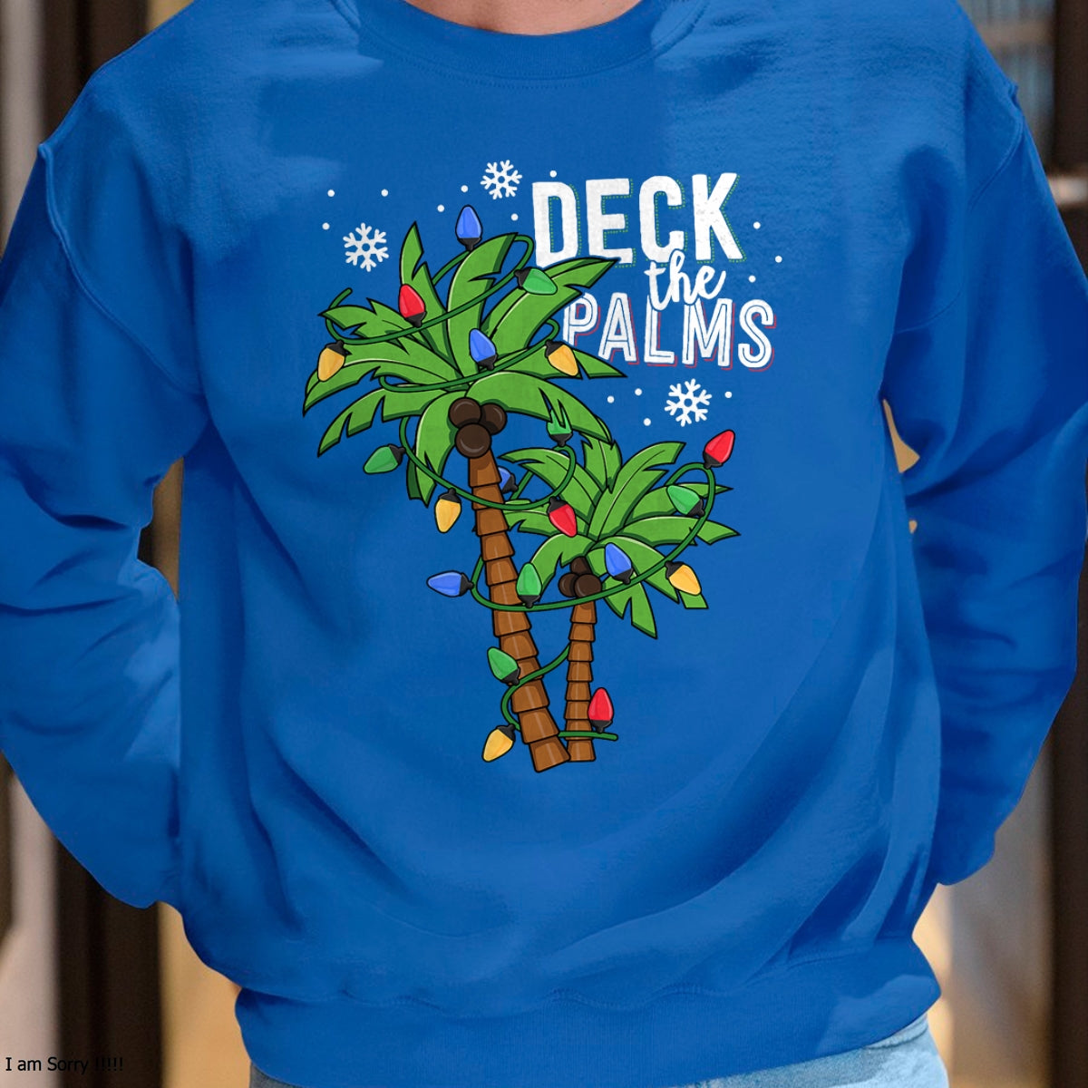 Deck The Palms Tropical Hawaii Christmas Palm Tree Lights T-Shirt - Christmas Unisex T-Shirt/Hoodie/Sweatshirt - ZON00