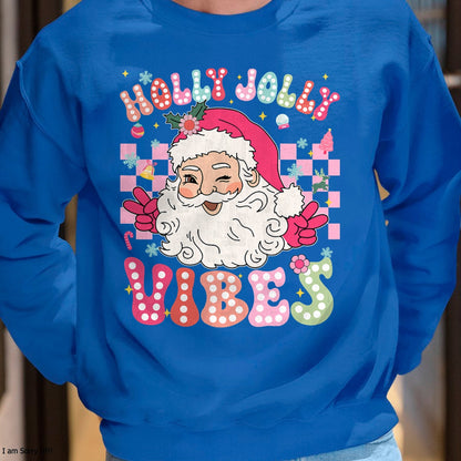 Groovy Cute Santa Claus Christmas Vibes Xmas Girls Womens T-Shirt - Christmas Unisex T-Shirt/Hoodie/Sweatshirt - ZON00