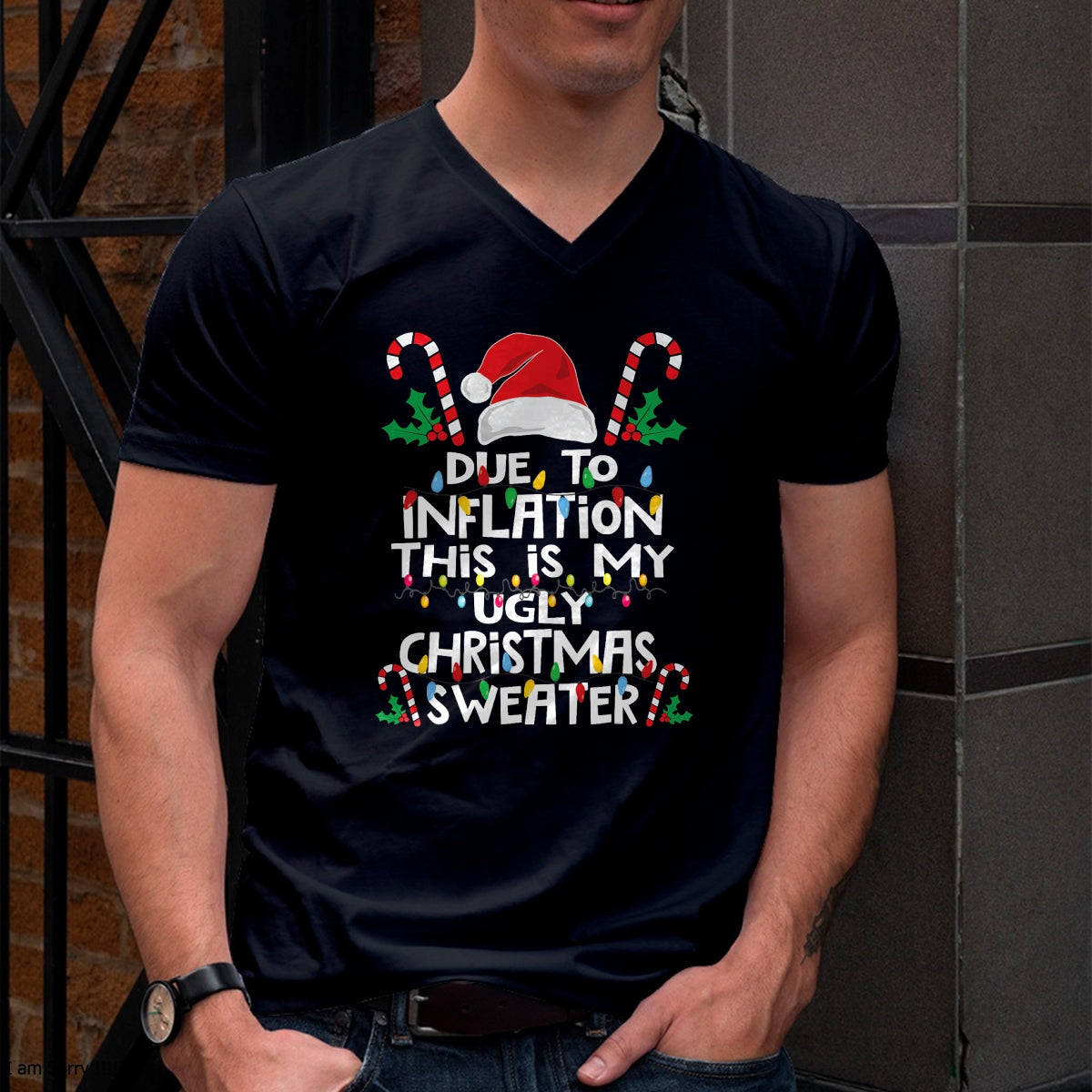 Funny Due to Inflation Ugly Christmas Sweaters For Men Women T-Shirt - Christmas Unisex T-Shirt/Hoodie/Sweatshirt - ZON00