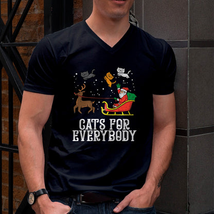 Cats For Everybody Christmas Cat Funny Xmas Women Santa T-Shirt - Christmas Unisex T-Shirt/Hoodie/Sweatshirt - ZON00