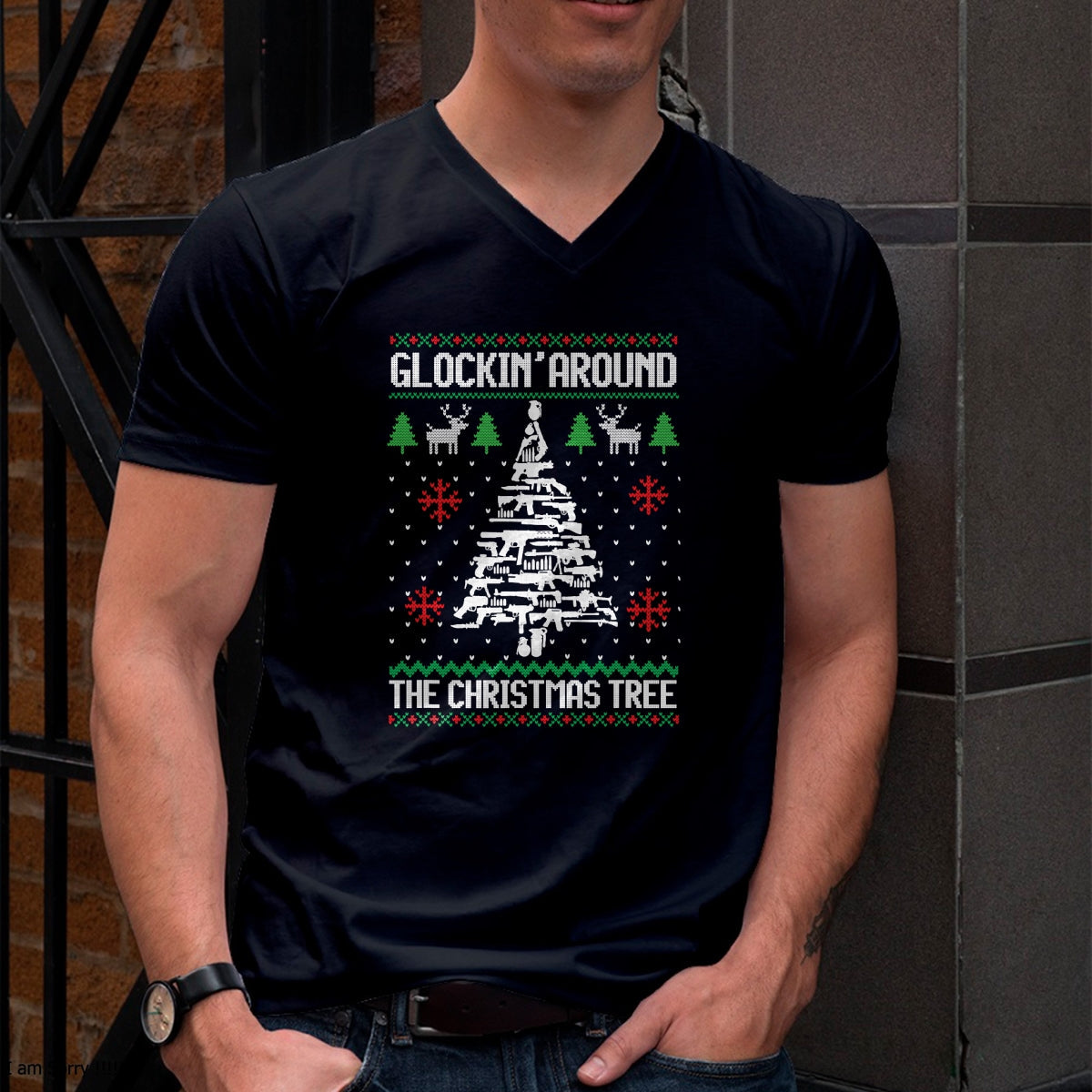 Funny Guns Ugly Christmas Sweaters for Gun Lovers Men Women T-Shirt - Christmas Unisex T-Shirt/Hoodie/Sweatshirt - ZON00