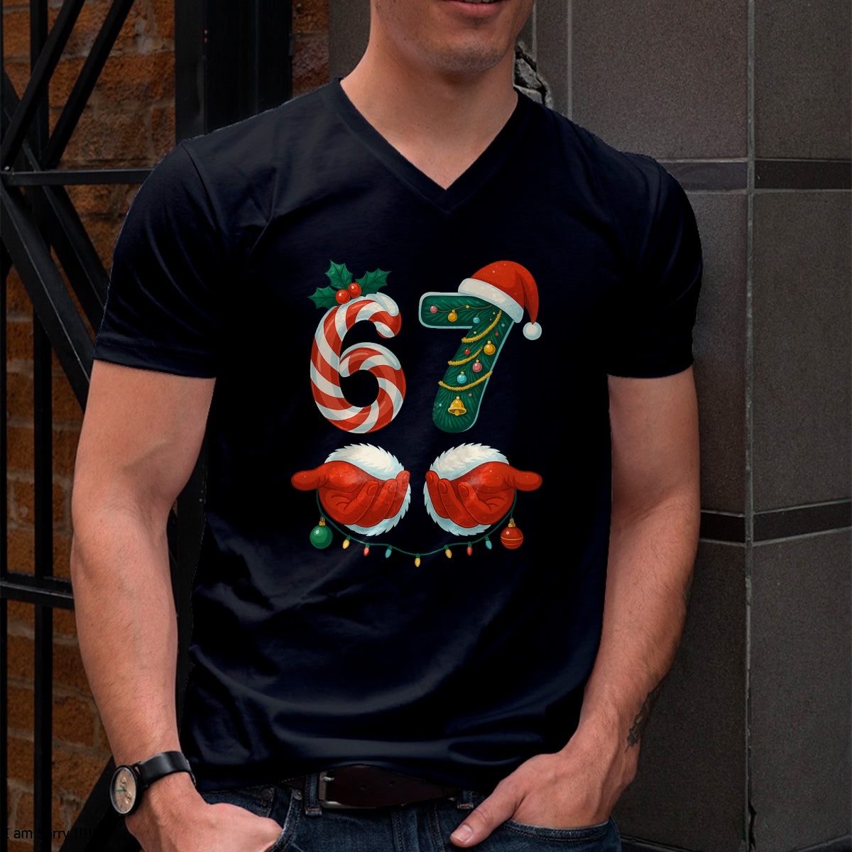 67 Christmas 6 7 Meme Pajamas Holiday Gen Alpha Slang T-Shirt - Christmas Unisex T-Shirt/Hoodie/Sweatshirt - ZON00
