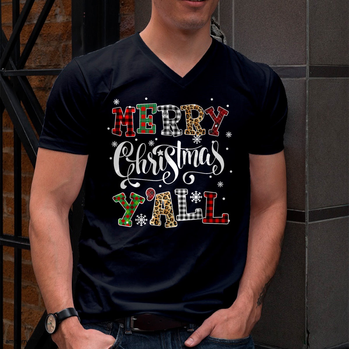 Merry Christmas Ya'll Leopard Buffalo Plaid Pajama Family T-Shirt - Christmas Unisex T-Shirt/Hoodie/Sweatshirt - ZON00