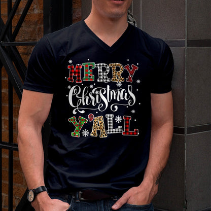 Merry Christmas Ya'll Leopard Buffalo Plaid Pajama Family T-Shirt - Christmas Unisex T-Shirt/Hoodie/Sweatshirt - ZON00