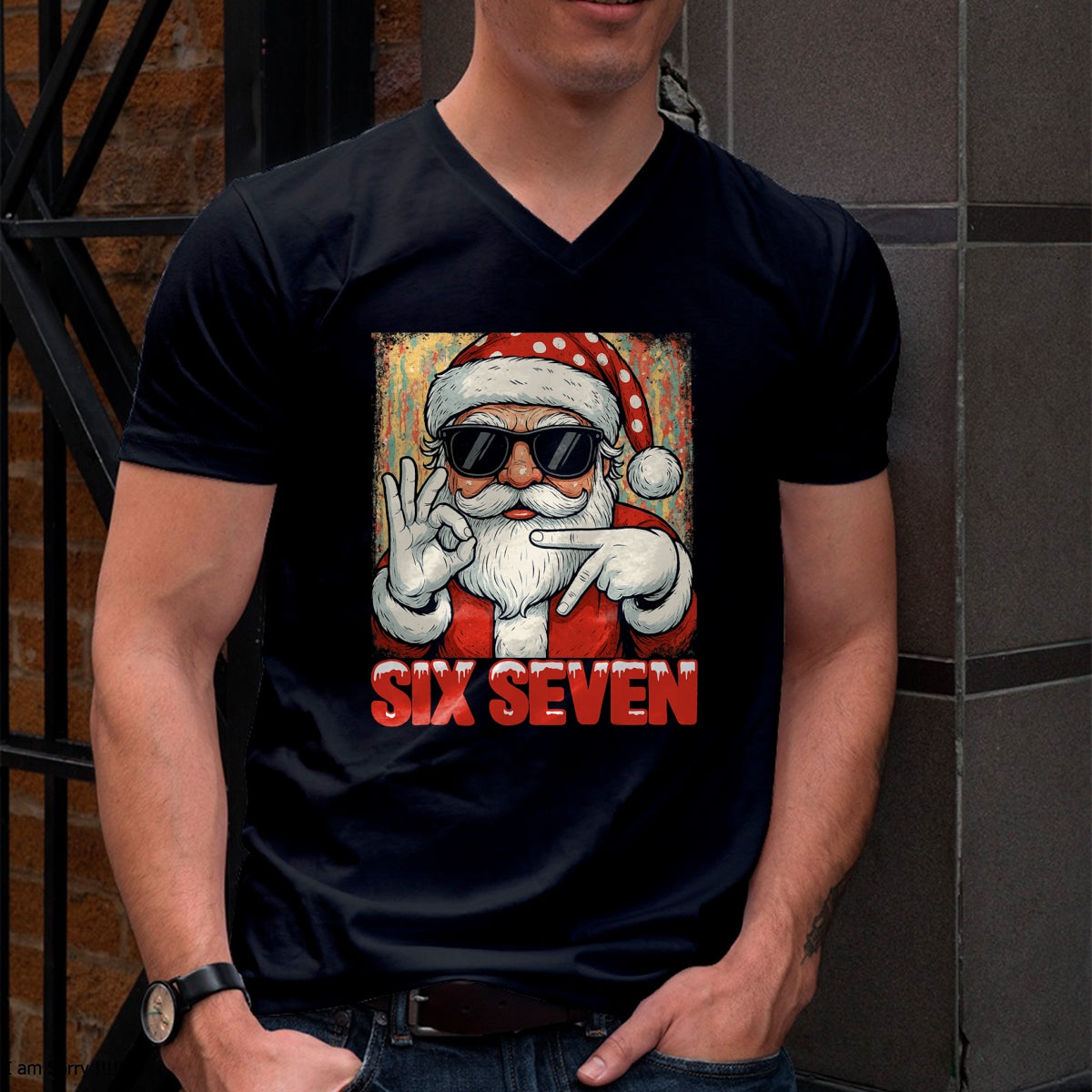 Funny Six Seven Meme Christmas Cool Santa Saying 6 7 T-Shirt - Christmas Unisex T-Shirt/Hoodie/Sweatshirt - ZON00