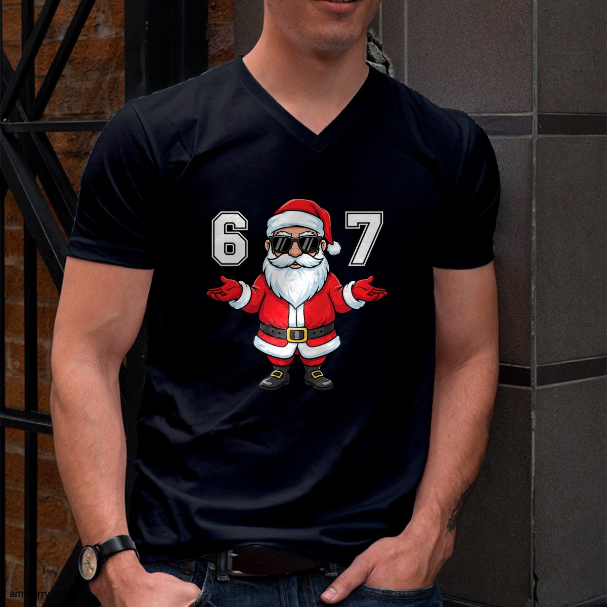 67 Meme Six Seven 6 7 Funny Santa Matching Xmas 67 Christmas T-Shirt - Christmas Unisex T-Shirt/Hoodie/Sweatshirt - ZON00