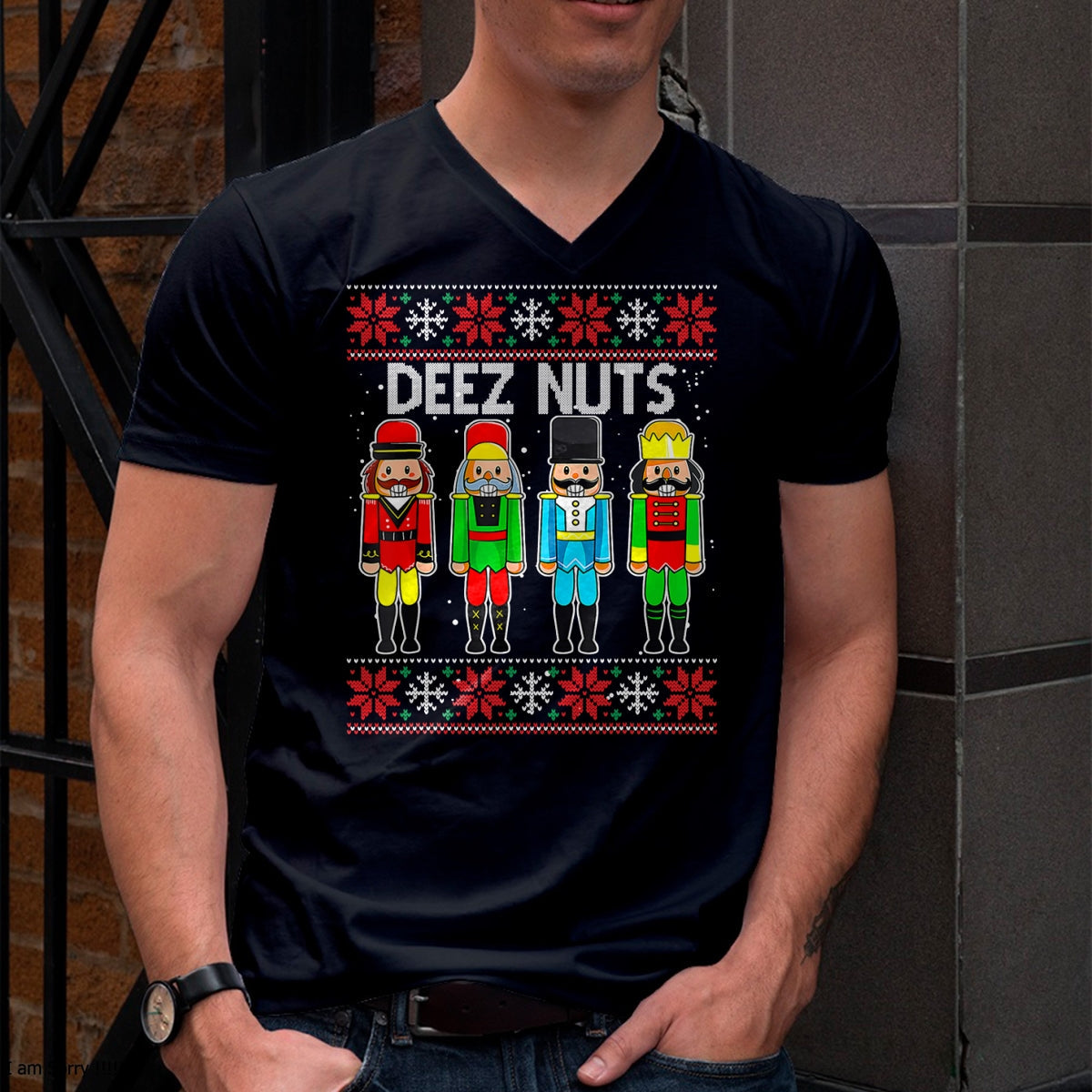 Deez Nuts Nutcracker Ugly Christmas Sweater Funny Xmas T-Shirt - Christmas Unisex T-Shirt/Hoodie/Sweatshirt - ZON00