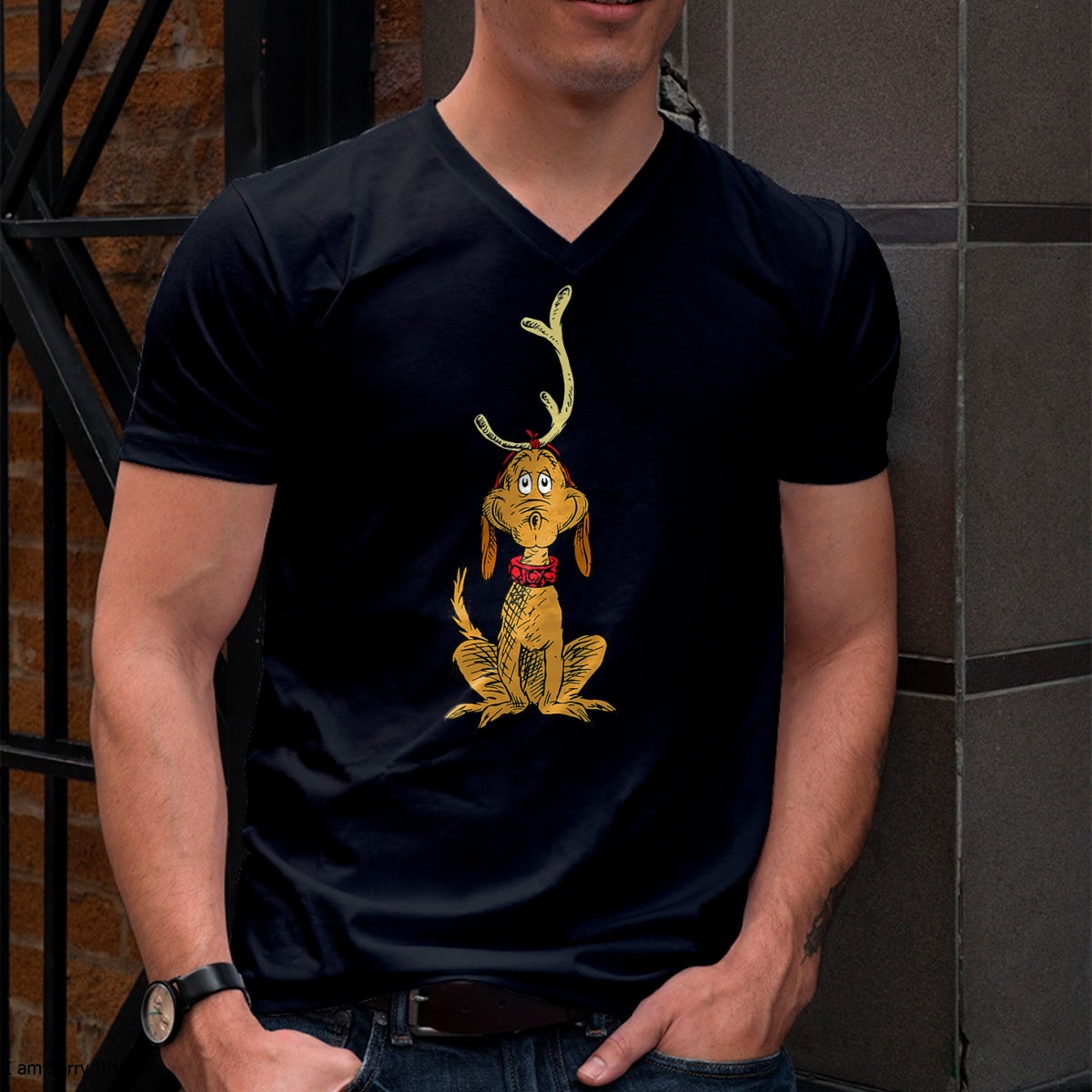 Dr. Seuss mens Classic Dr Seuss Reindeer Max T shirt, Black, Small US - Christmas Unisex T-Shirt/Hoodie/Sweatshirt - ZON00