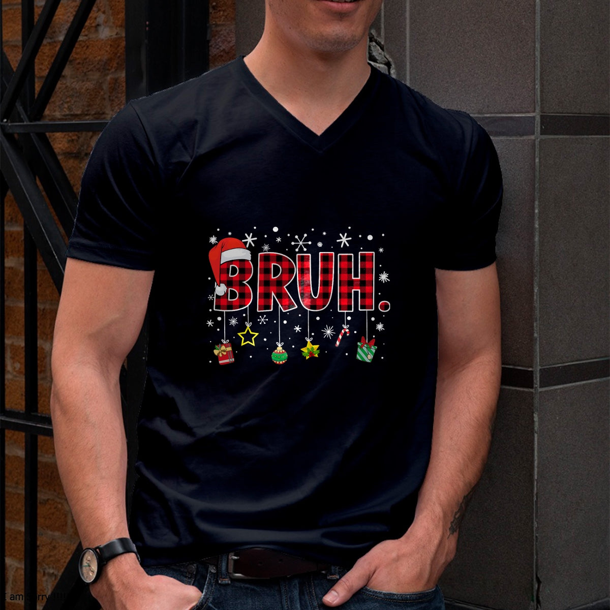 Bruh Funny Christmas Red Plaid Teens Boys Kids Xmas Pajamas T-Shirt - Christmas Unisex T-Shirt/Hoodie/Sweatshirt - ZON00