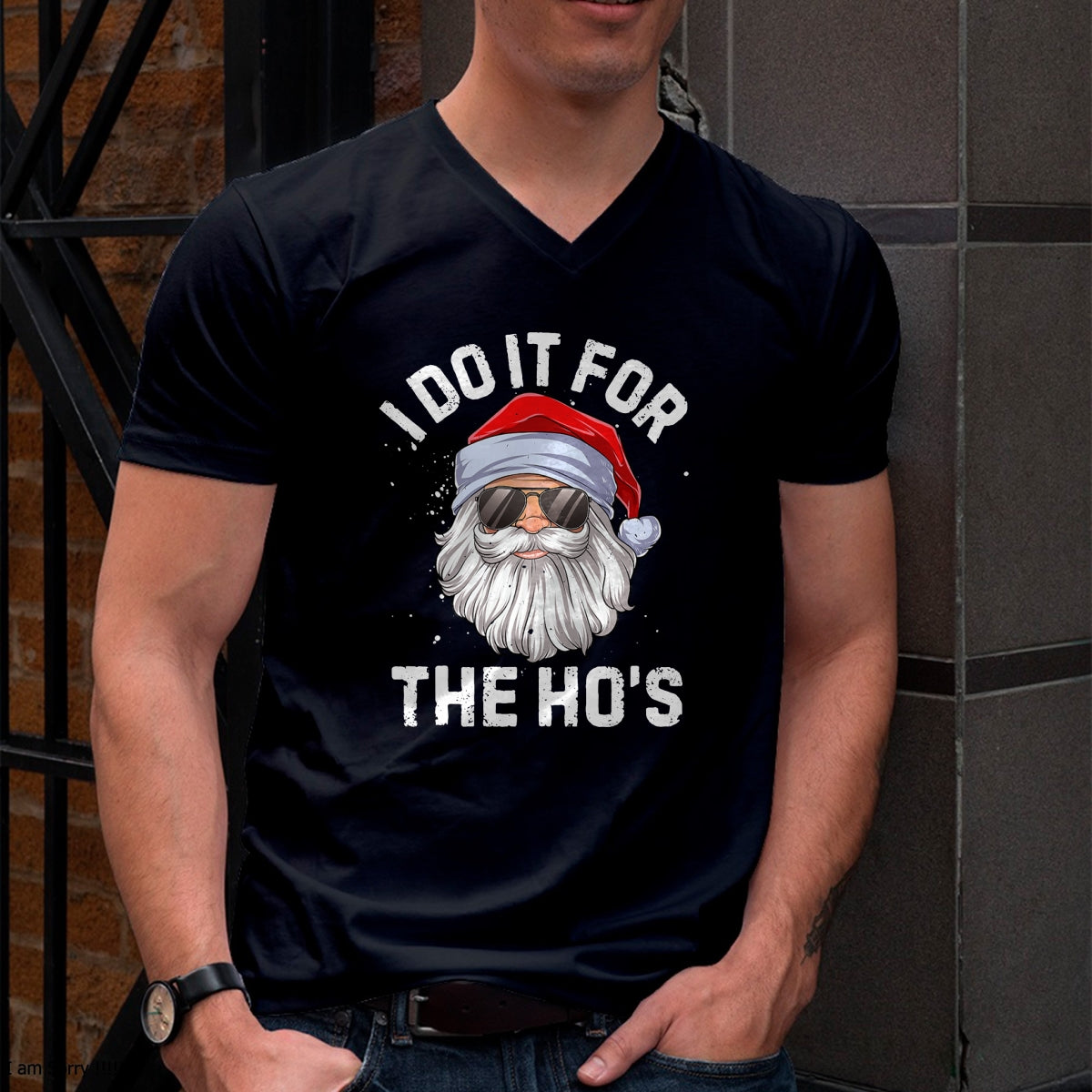 I Do It For The Ho's Funny Inappropriate Christmas Men Short Sleeve Santa T-Shirt - Christmas Unisex T-Shirt/Hoodie/Sweatshirt - ZON00