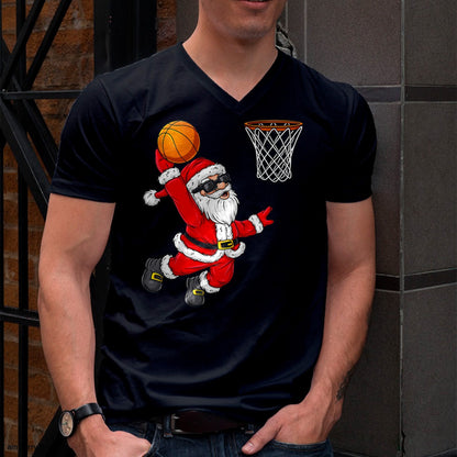 Christmas Santa Claus Dunking A Basketball Boys Kids Xmas T-Shirt - Christmas Unisex T-Shirt/Hoodie/Sweatshirt - ZON00