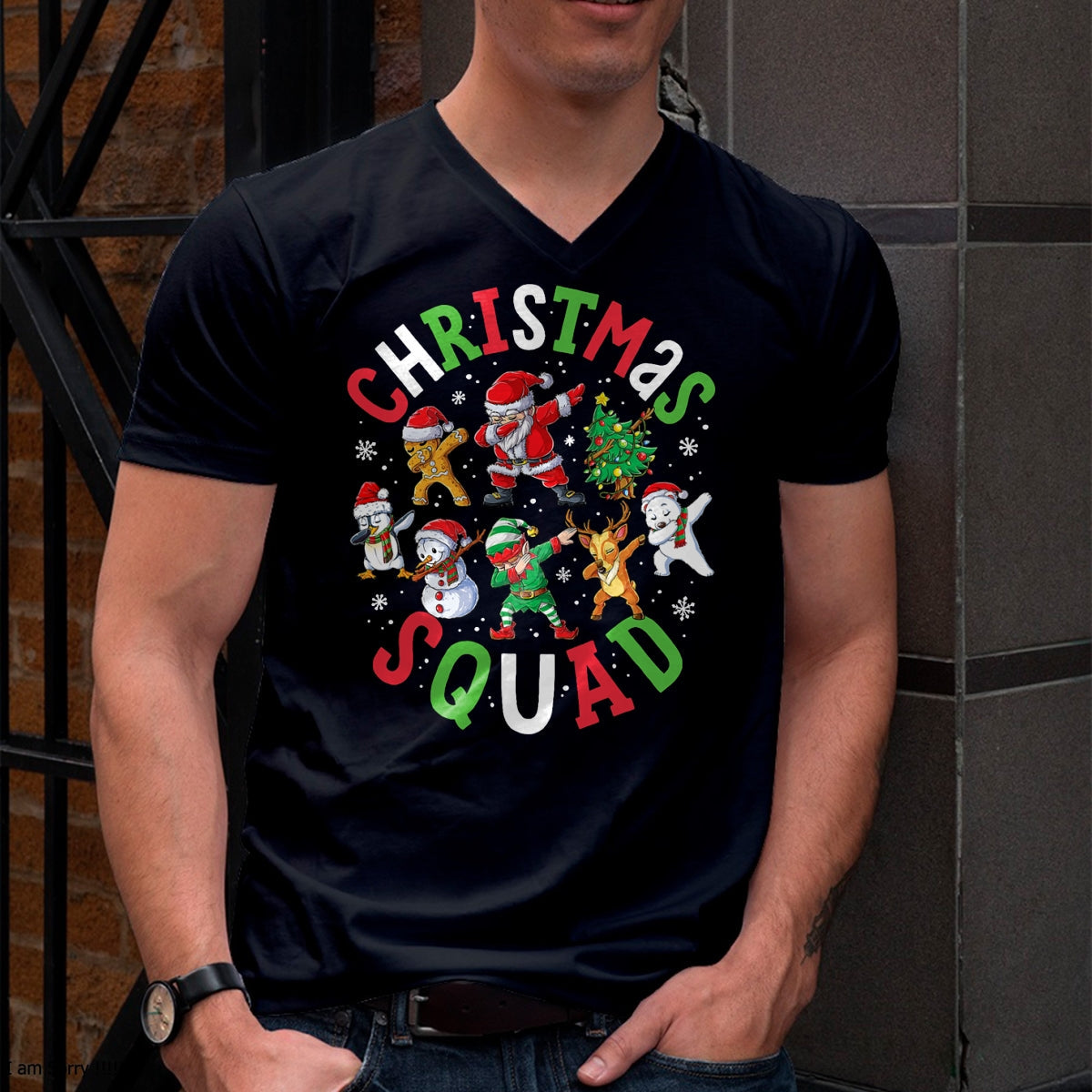 Christmas Squad Santa Dabbing Elf Family Matching Pajamas T-Shirt - Christmas Unisex T-Shirt/Hoodie/Sweatshirt - ZON00