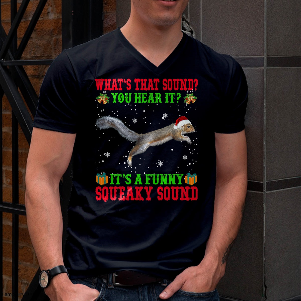 It's A Funny Squeaky Sound Shirt Christmas Squirrel Ugly T-Shirt - Christmas Unisex T-Shirt/Hoodie/Sweatshirt - ZON00