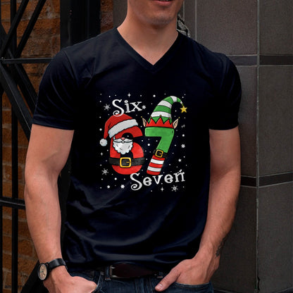 Funny Six Seven 67 Meme 6 7 Elf Santa Christmas Pajamas Kids T-Shirt  - Christmas Unisex T-Shirt/Hoodie/Sweatshirt - ZON00