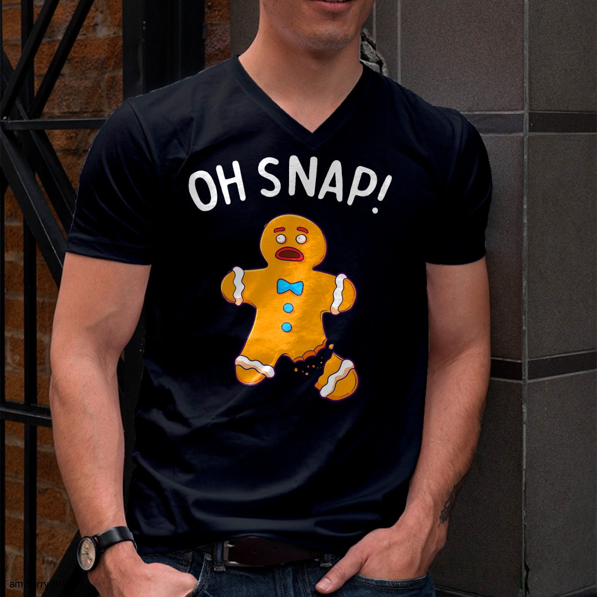 Gingerbread Man Oh Snap Christmas Funny Cookie Baking Gift Short Sleeve T-Shirt - Christmas Unisex T-Shirt/Hoodie/Sweatshirt - ZON00 (Copy)