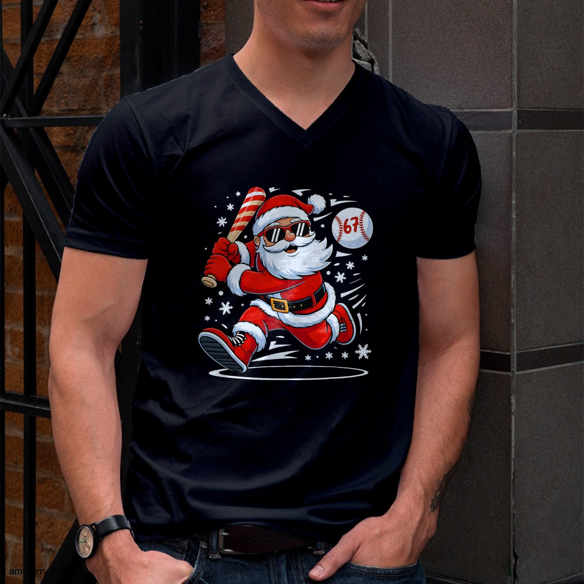 Funny Baseball Santa 67 Christmas Xmas Pajamas Boys T-Shirt - Christmas Unisex T-Shirt/Hoodie/Sweatshirt - ZON00