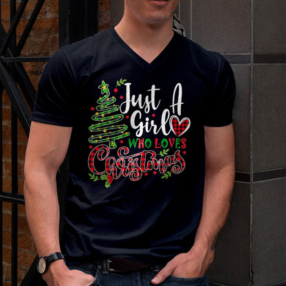 Just a Girl who Loves Christmas a Gift for XMAS Women Girls T-Shirt - Christmas Unisex T-Shirt/Hoodie/Sweatshirt - ZON00